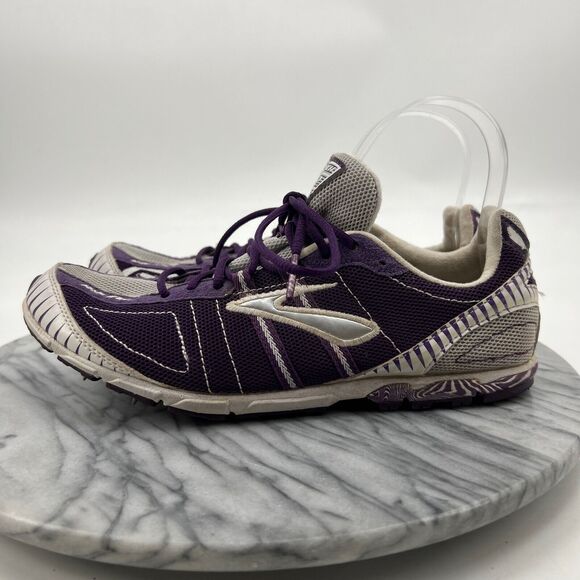 Brooks Womens 9 Track & Field Running Shoes Purple Mach 12 Spikes 1200761B511 - Picture 4 of 13